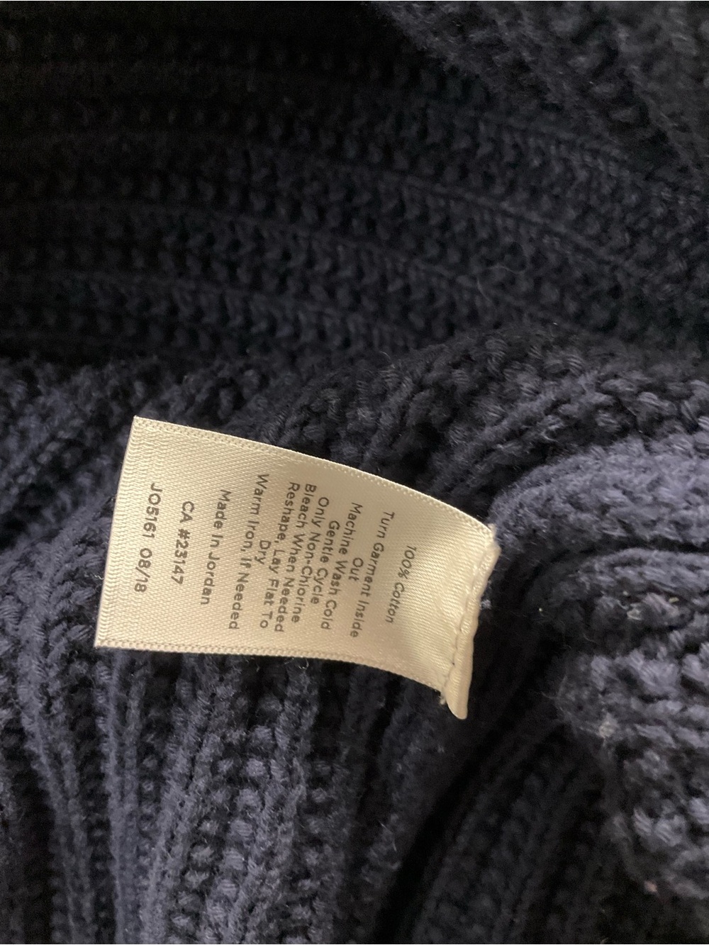 Talbot Textured Navy Cotton Sweater 2X - Picture 4 of 4